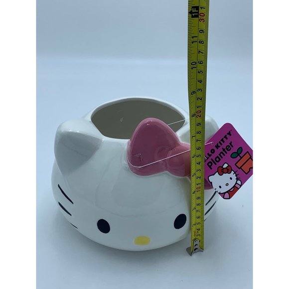 Sanrio Hello Kitty Large Ceramic Planter Pot Pink Bow - Picture 8 of 12